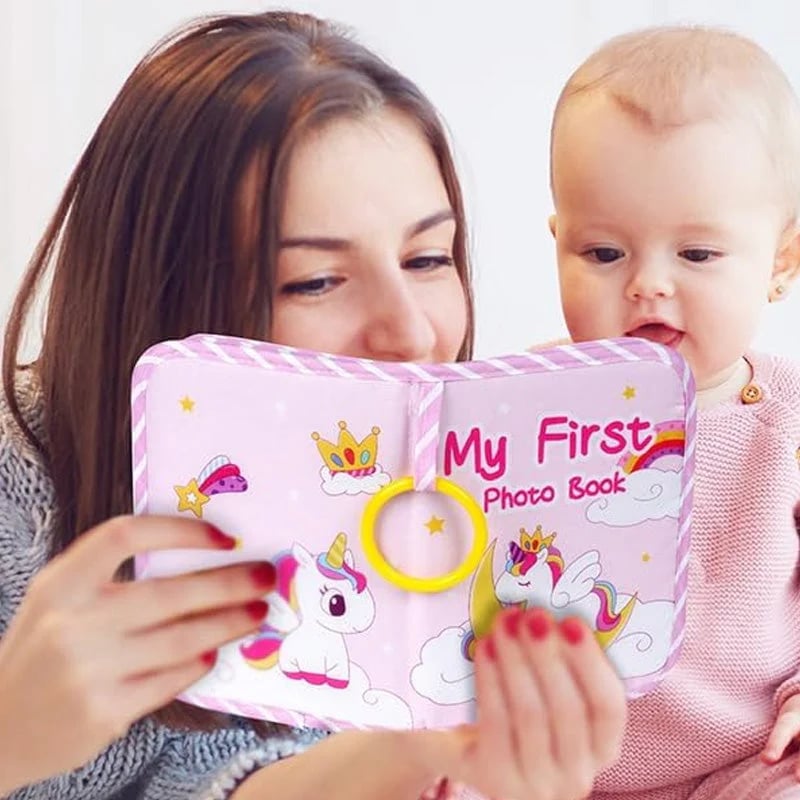 Min første babyfotobok med trygt speil