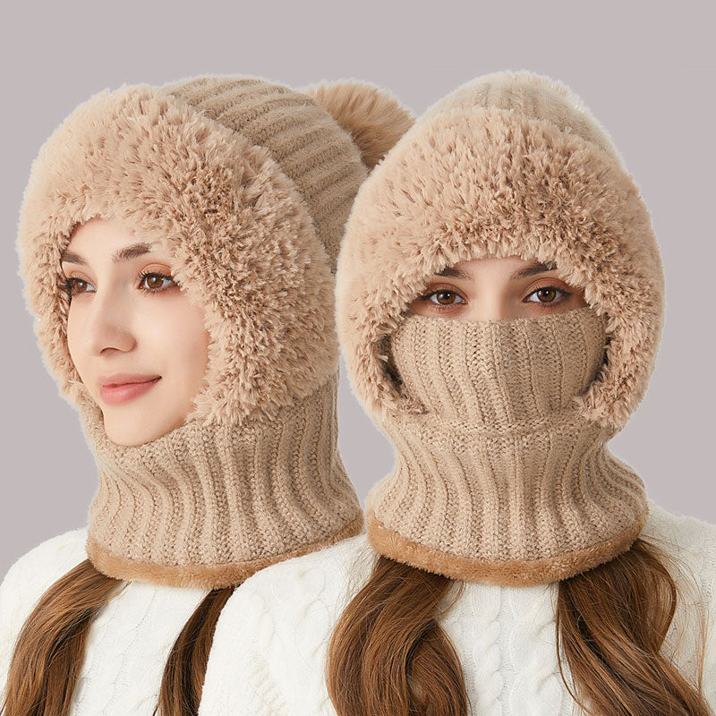 ❄️ 3-i-1 tykk plysj vinterlue🧣