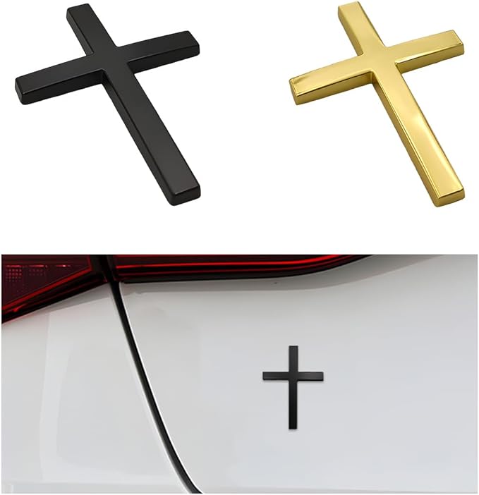 Köp en, få en gratis! ✝️ Metallklistermärke med Jesus Kristus på korset