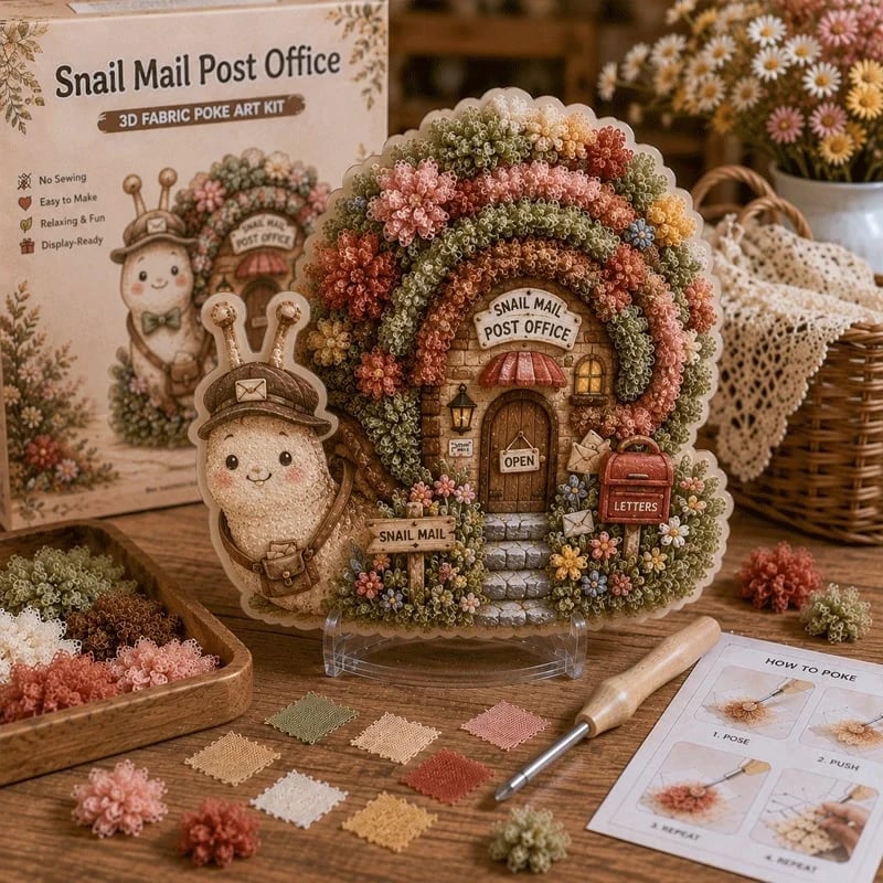 ✨Whimsical Village 3D-stoff Poke Art-kit