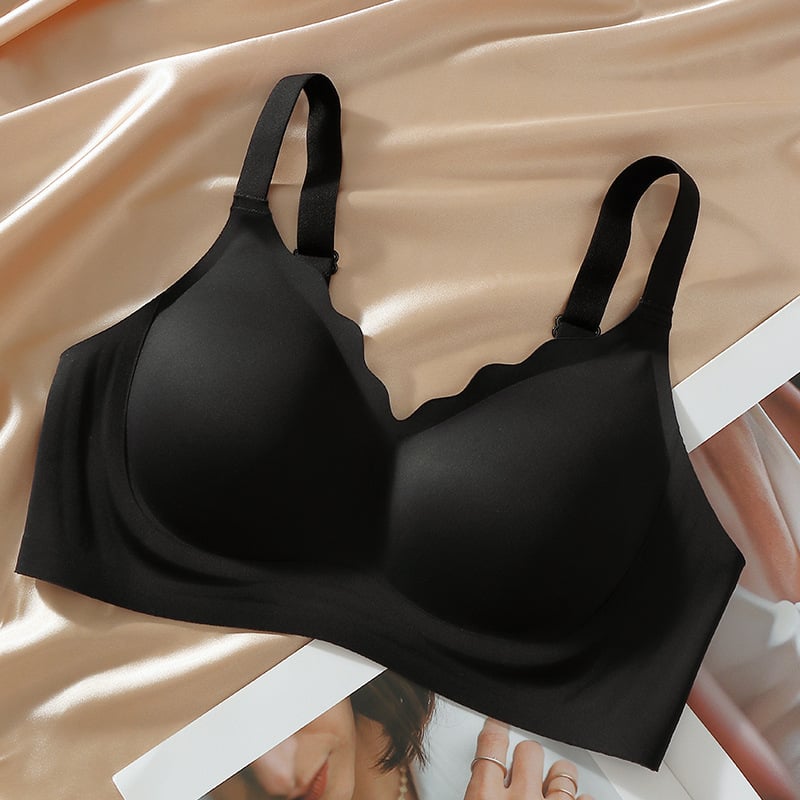 💖Sømløs push-up-BH med bølgete kanter