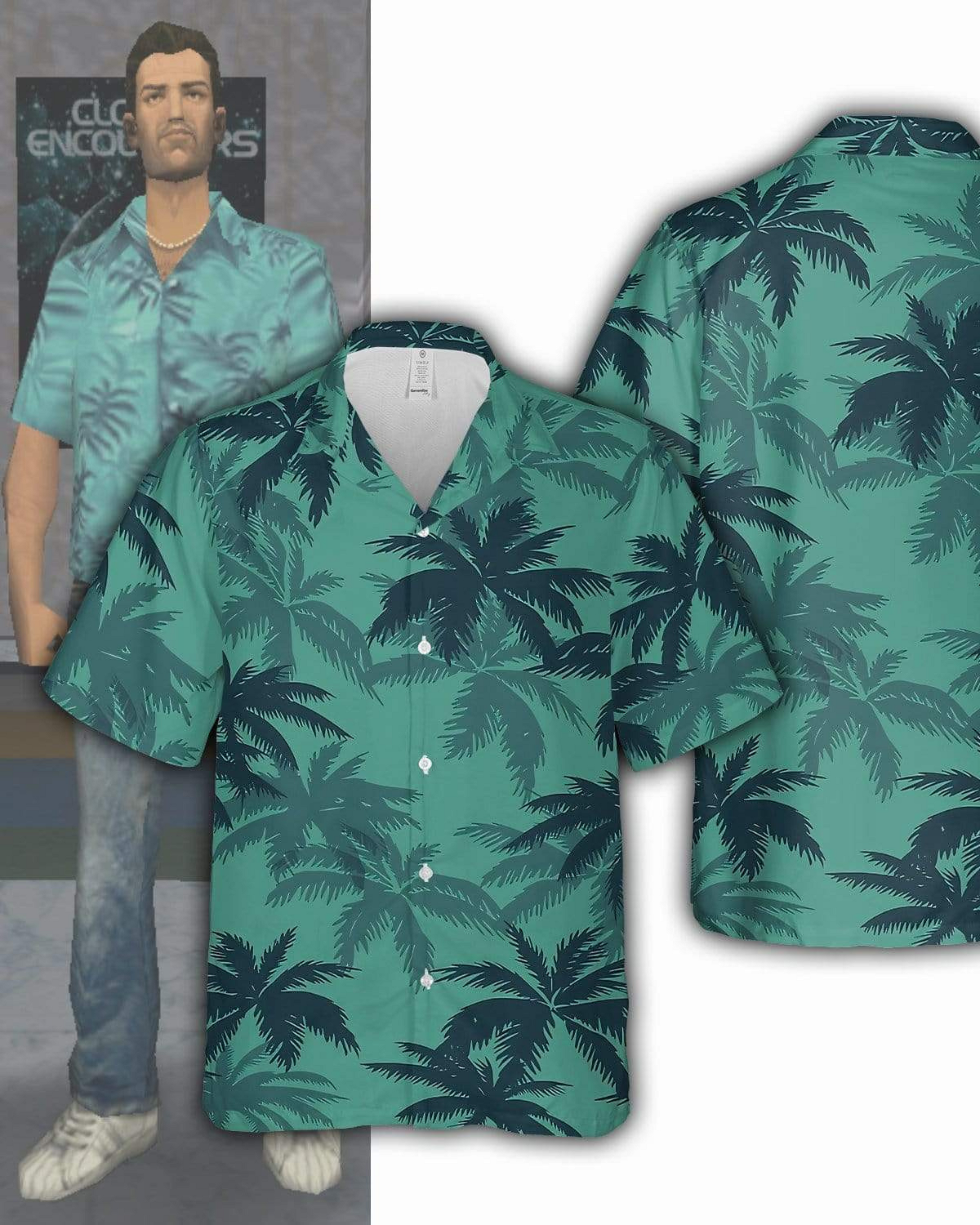 Hawaii-strand med korte ermer
