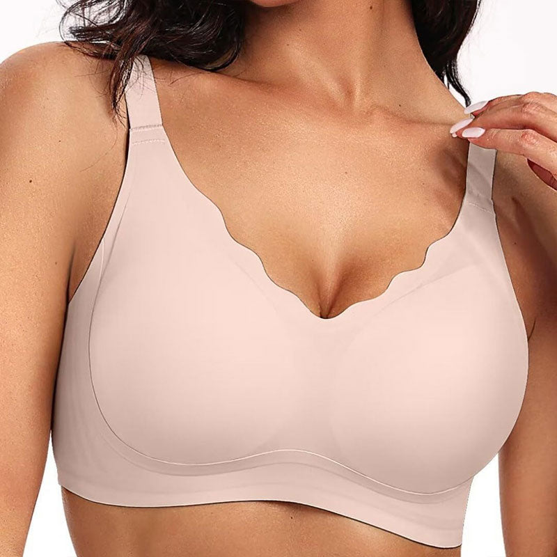 💖Sømløs push-up-BH med bølgete kanter