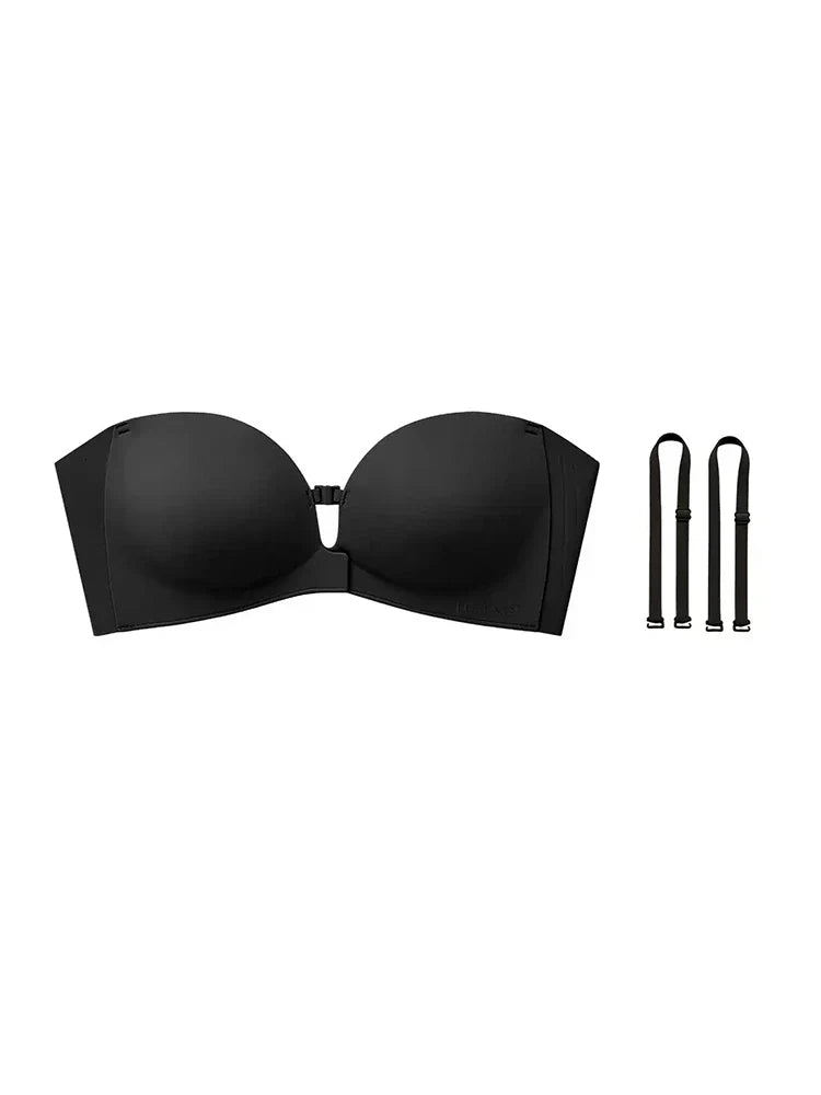 Stroppløs push-up-BH med frontlukking til dame