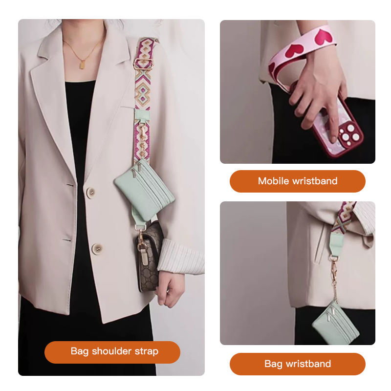 👜🚶‍♀️ Kombiner en stilig telefonrem med en lommebok med glidelås for å frigjøre hendene. 🌟