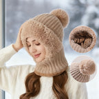 ❄️ 3-i-1 tykk plysj vinterlue🧣
