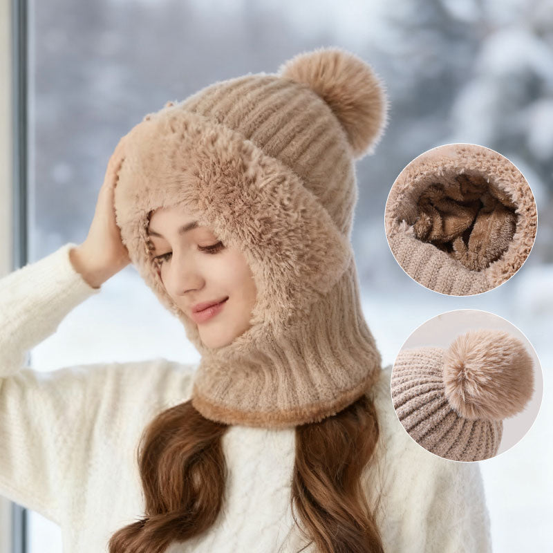 ❄️ 3-i-1 tykk plysj vinterlue🧣