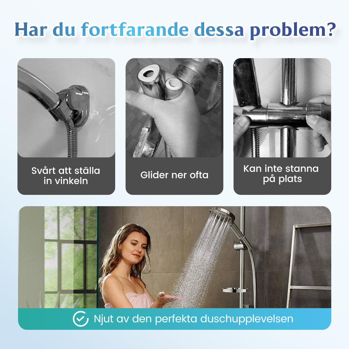 Ingen boring nødvendig · Fest og bruk · Nytt valg for dusjtilbehør