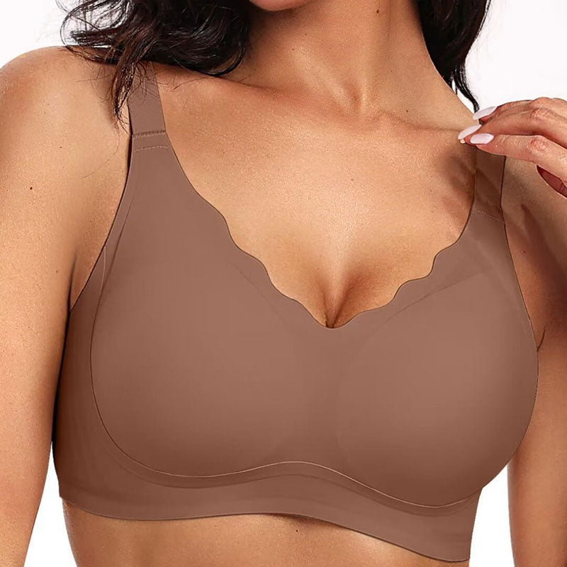 💖Sømløs push-up-BH med bølgete kanter