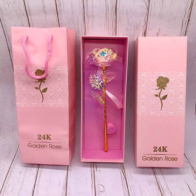 24K Färgglad Galaxy Rose