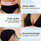 🔥Sommersalg 49 % RABATT💥👙Bikinisett med magekontroll og fargeblokker