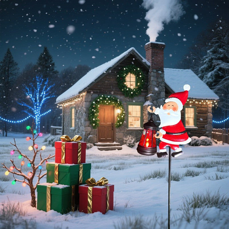 ⏰Solcelledrevet hagelampe i form av julenissen🎅🎄