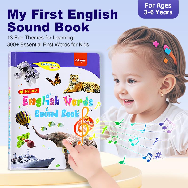 Mitt Första Engelska Leksaksljud – 470+ Ord, 21 Teman & Roliga Ordspel! Perfekt Språkleksak för Barn! 🇬🇧🔊
