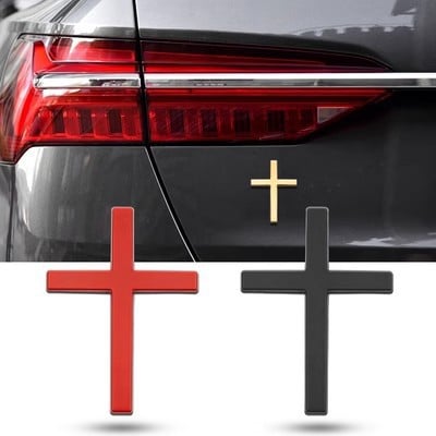 Köp en, få en gratis! ✝️ Metallklistermärke med Jesus Kristus på korset