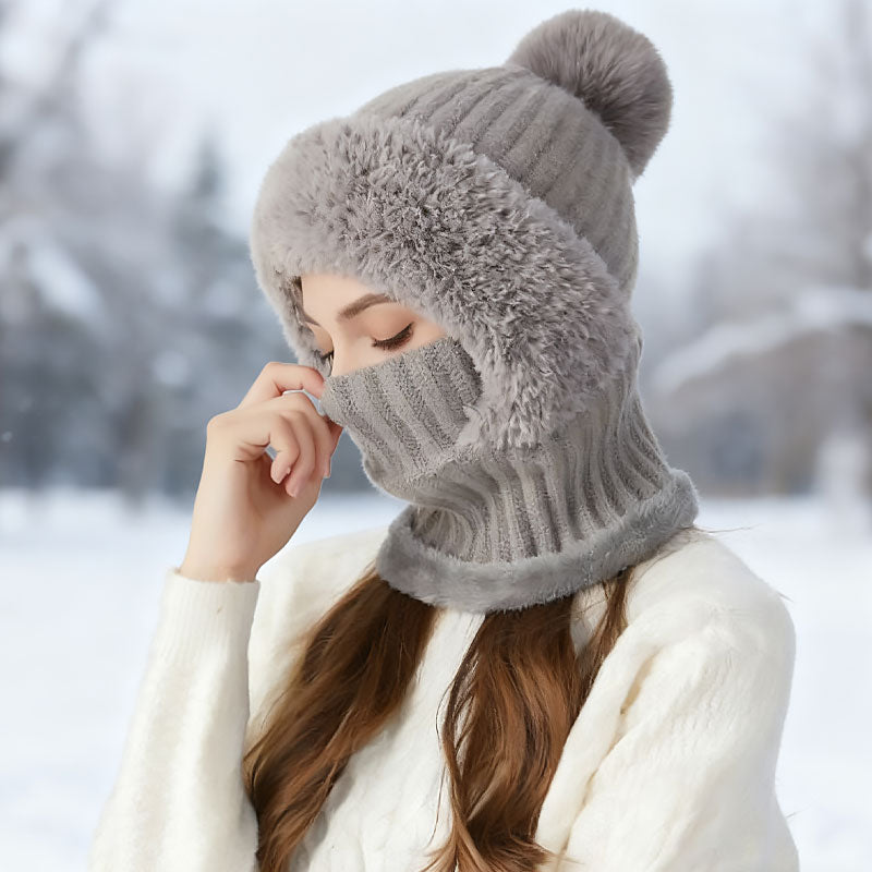 ❄️ 3-i-1 tykk plysj vinterlue🧣