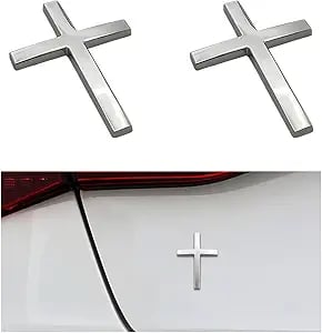 Köp en, få en gratis! ✝️ Metallklistermärke med Jesus Kristus på korset
