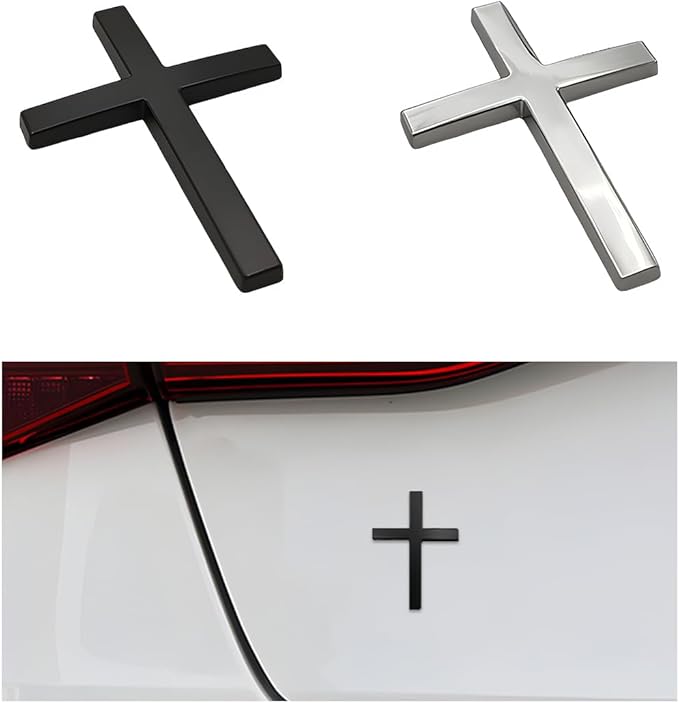 Köp en, få en gratis! ✝️ Metallklistermärke med Jesus Kristus på korset