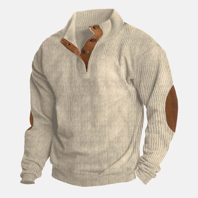 👔Herrebluse med ståkrage laget av kordfløyel