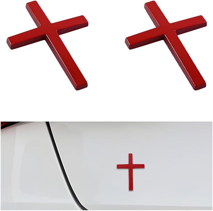 Köp en, få en gratis! ✝️ Metallklistermärke med Jesus Kristus på korset