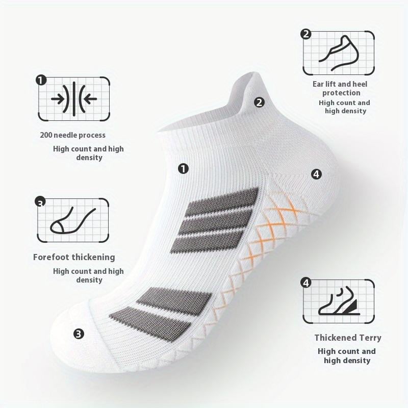 🧦Unisex No-Show Sokker – Sklisikre, pustende og perfekte for sport