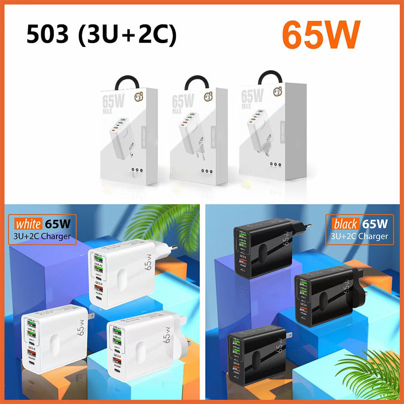 65 W superrask lader – Slipp løs full hastighet for din 3-i-1-kabel