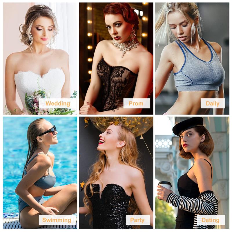 💖【Kjøp 1 + 1 gratis】 👙Usynlige, selvklebende BH-er med rynking✨