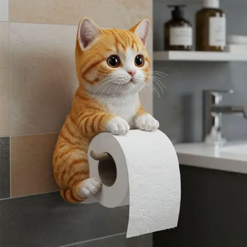 🧻Veggmontert toalettpapirholder for katter🐾
