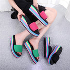 🌈Flip-flops for kvinner med regnbuefargede såler