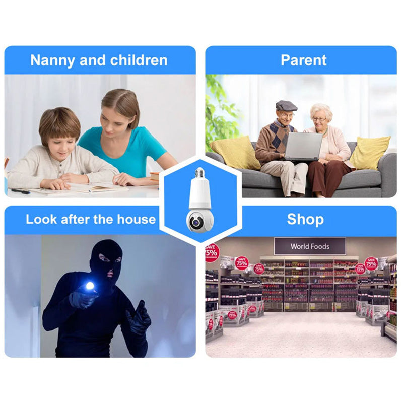 Smart Wi-Fi-overvåkningskamera med lys