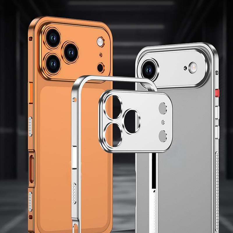 iPhone-deksel med bart metallramme, varmespredningsfunksjon og sjøhestspenne