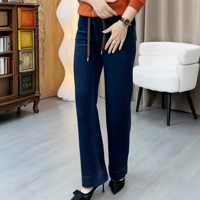 Skinny jeans med rette ben