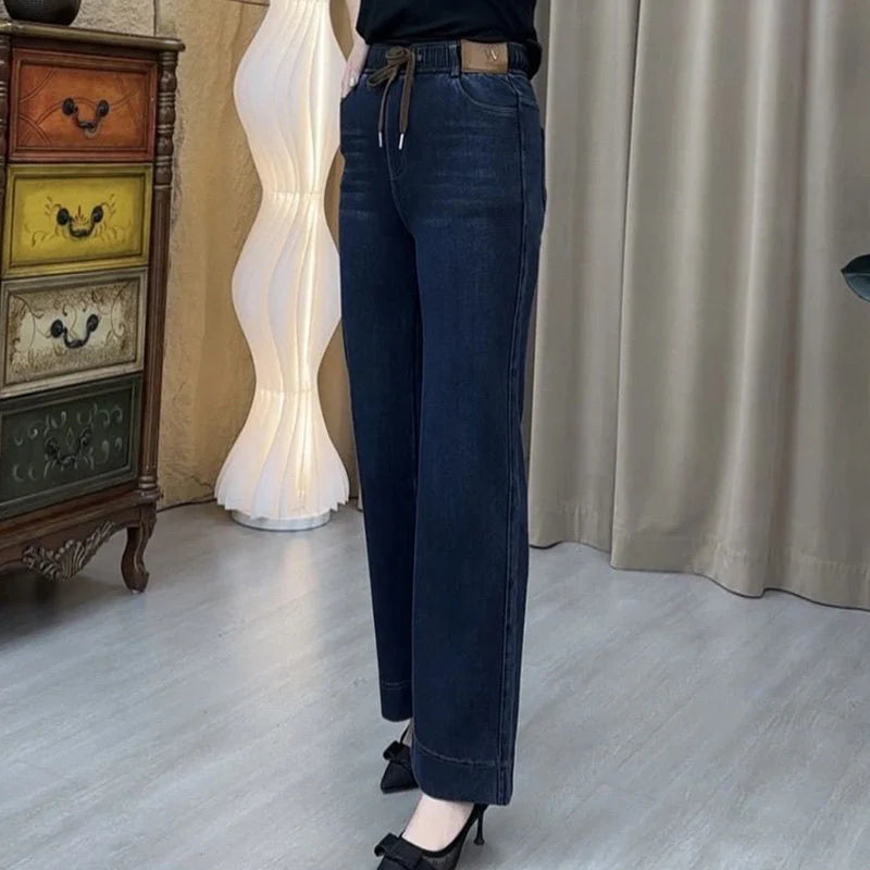 Skinny jeans med rette ben