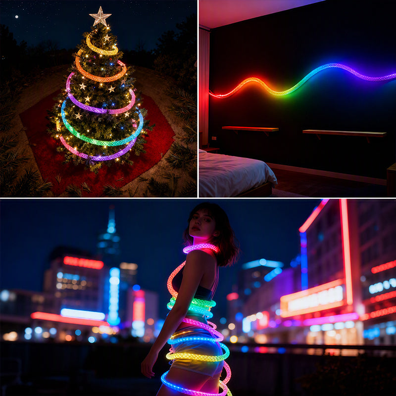 📢📢50% RABATT !! ⏰Dragon Scale Woven LED Neon Rope Light